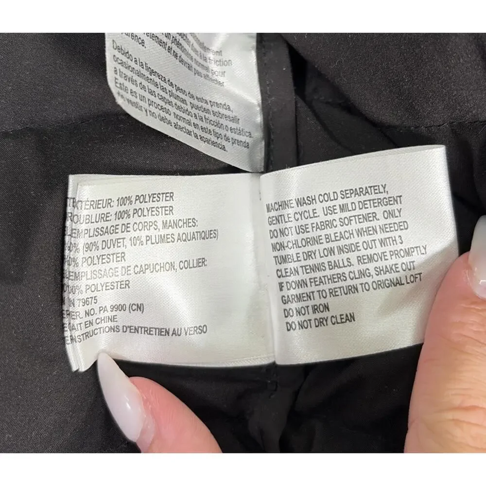 MICHAEL KORS Quilted Hooded Down Puffer Jacket Coat Size Medium Black Charity